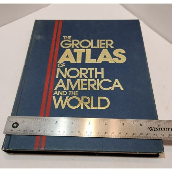 1984 Hardcover Grolier Atlas Of North America And The World - Picture 10 of 11
